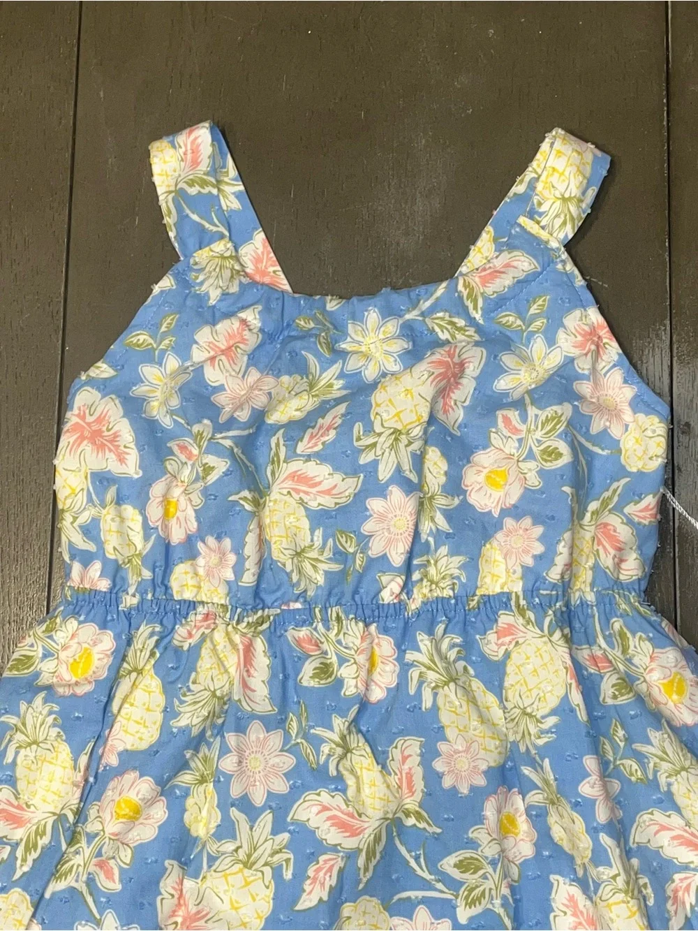 Tommy Bahama Blue Yellow Pink Sun Dress Thin Straps NWT Girls 7 Headband Floral